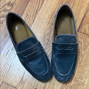 Zara distressed leather loafers sz 39/us 8